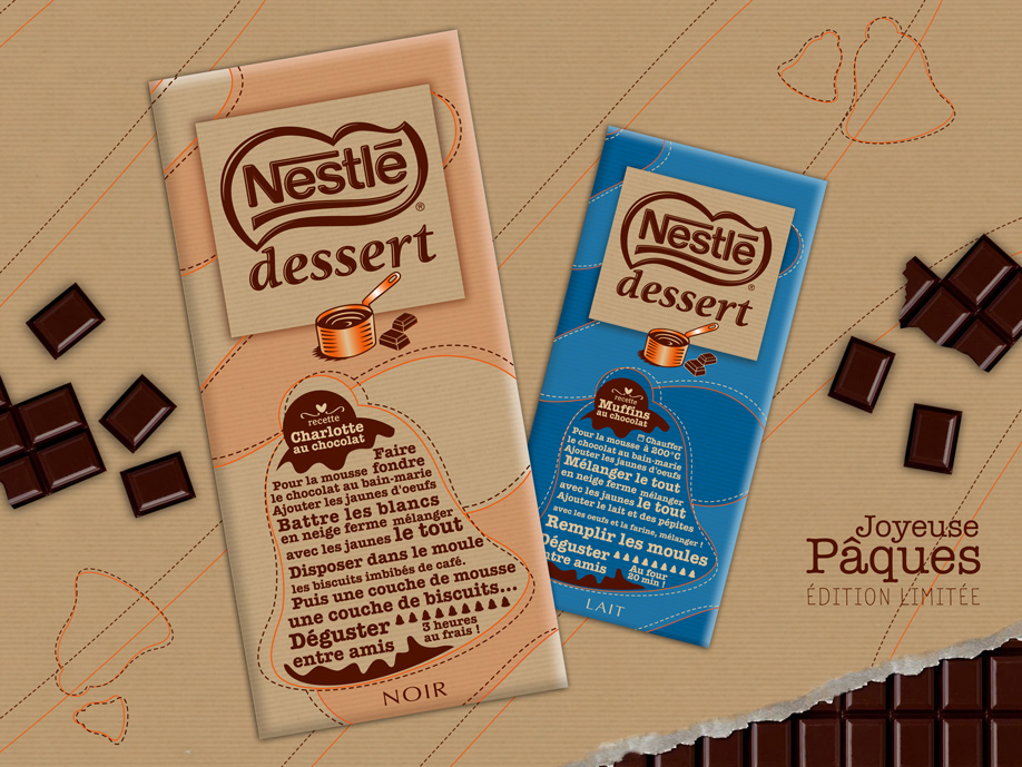 packaging - Nestlé Dessert Noir & Lait - Pâques