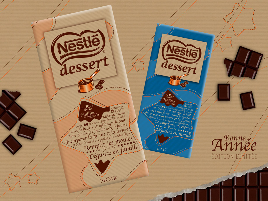 packaging - Nestlé Dessert Noir & Lait - Fêtes de fin d'année 	